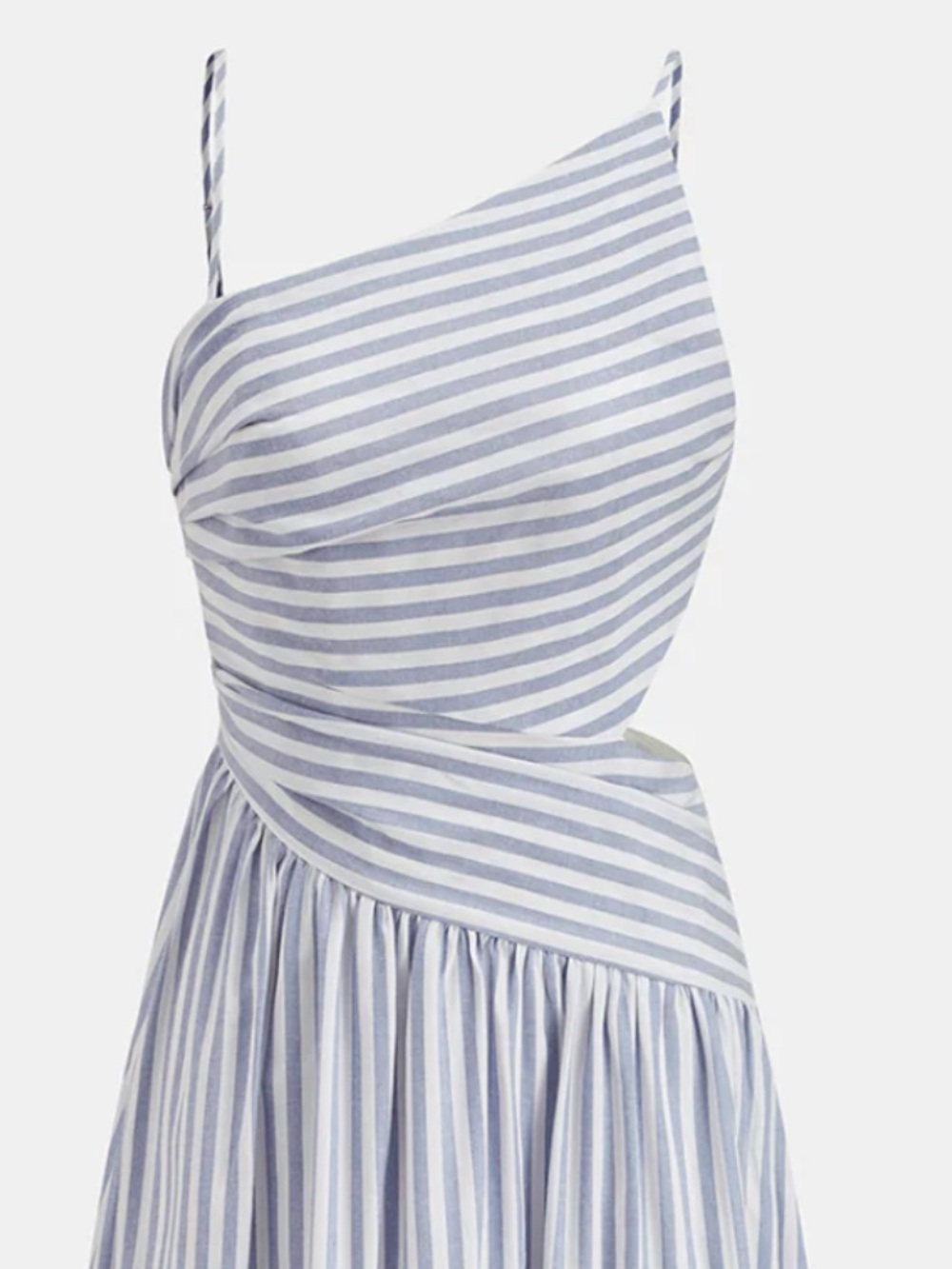 Commense Blue and White Striped One-Shoulder Maxi Dress Size S - Picture 2 of 15
